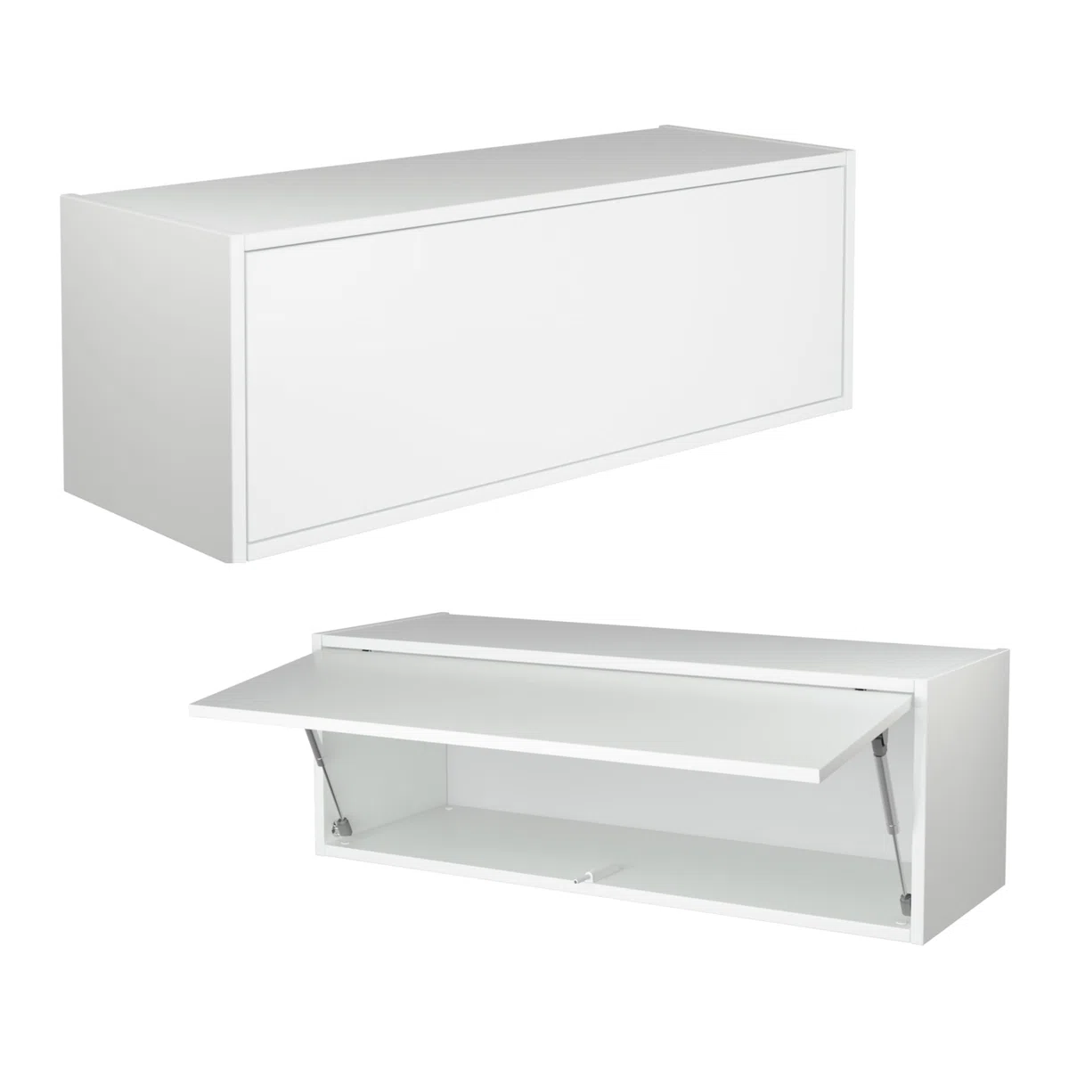PLATAN ROOM Armadietto pensile, 100 x 35 x 35 cm, pensile da cucina pieghevole per bagno, corridoio, soggiorno, bianco
