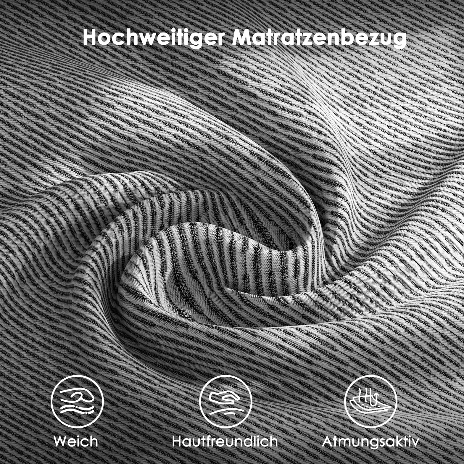 PERLECARE Coprimaterasso rigido da 140 x 200 cm – 7,5 cm di altezza H3 H4 di durezza con rivestimento molto ampio, certificato Öko-TEX in schiuma gel topper per letto a molle e divano letto