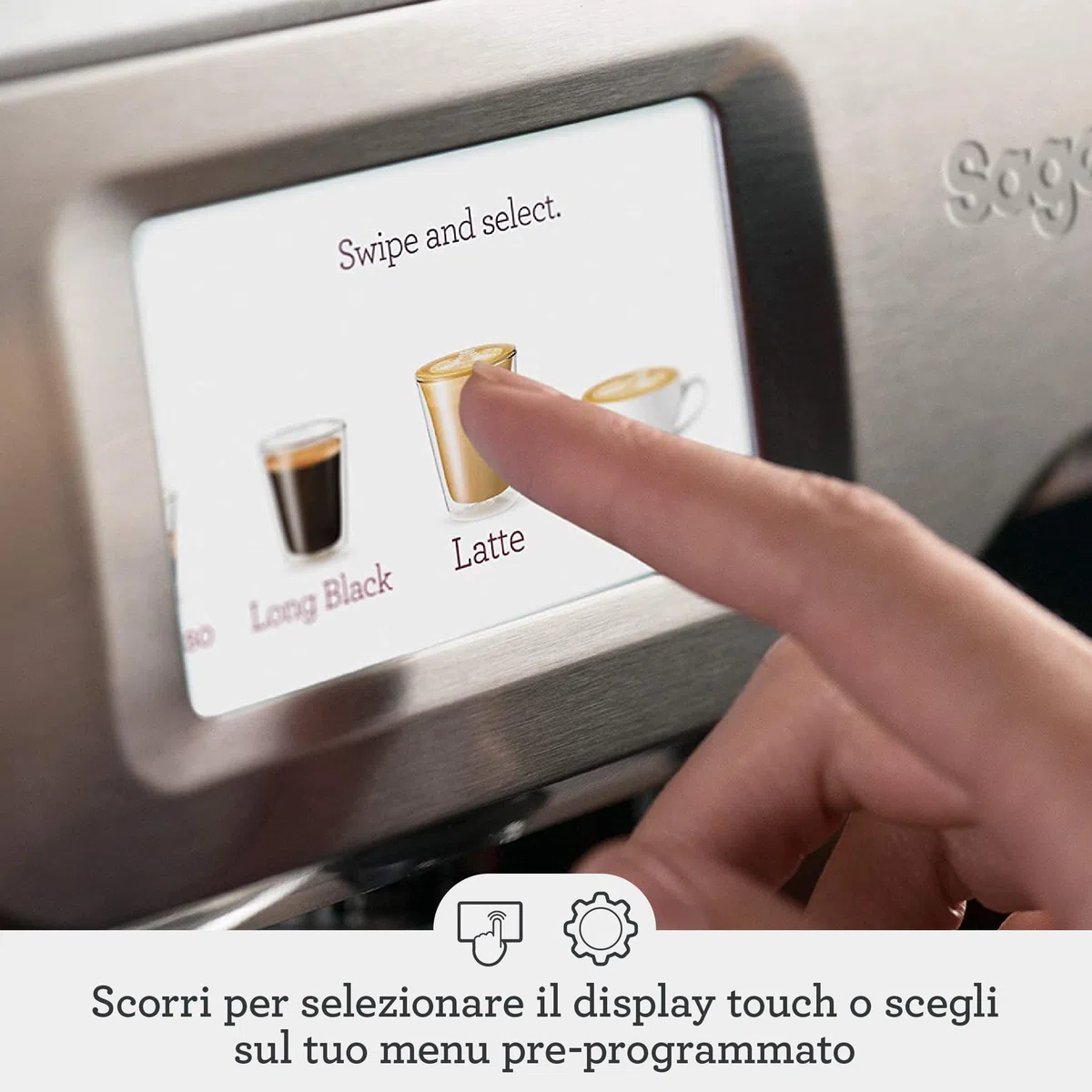 Sage - The Barista Touch - Macchina per Caffè in Grani con Montalatte Automatico - Tartufo Nero
