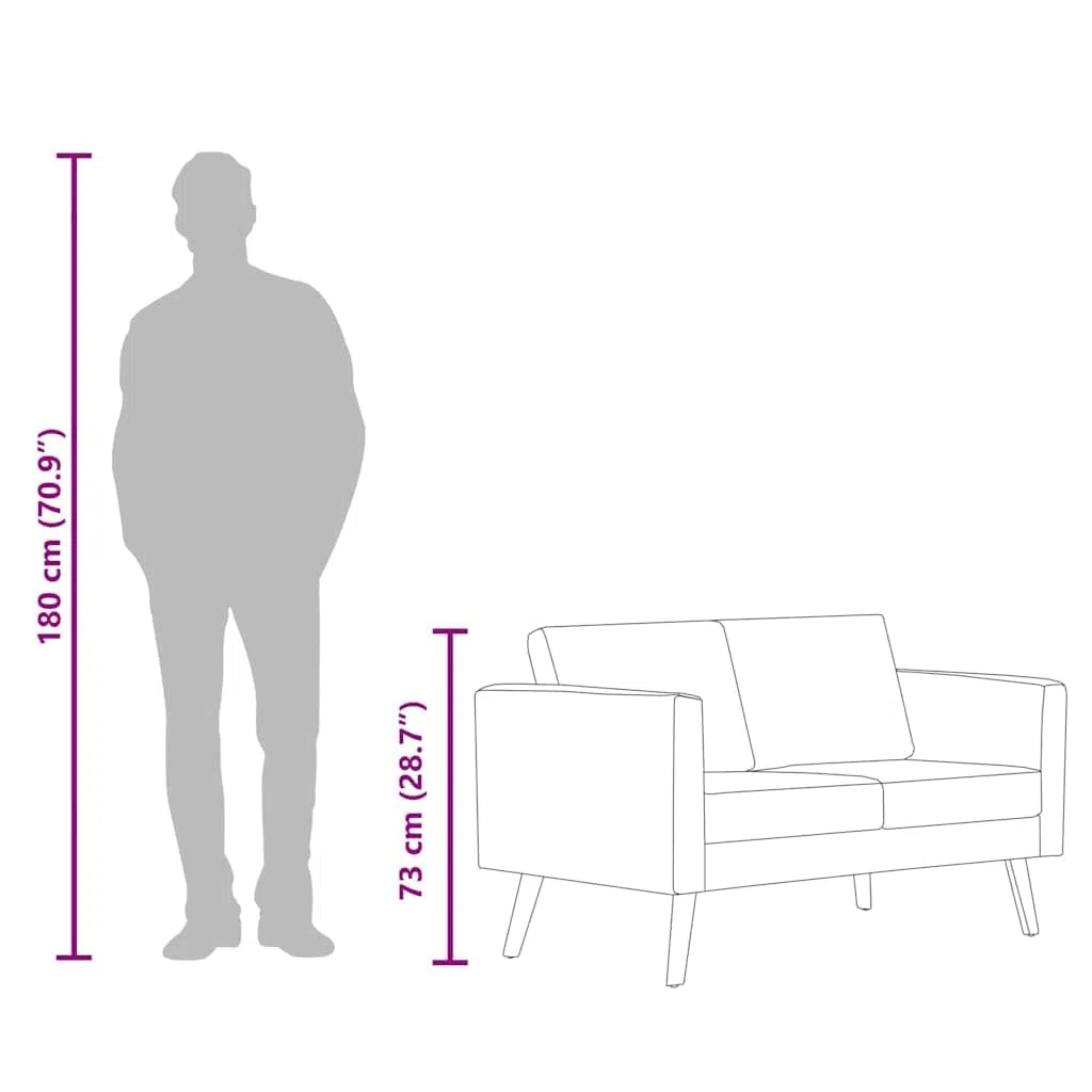 vidaXL Divano a 2 Posti Elegante Comodo Sofa Doppio per Casa per Ufficio Poltrona da Due Persone Arredo per Salotto Arredamento in Tessuto Blu