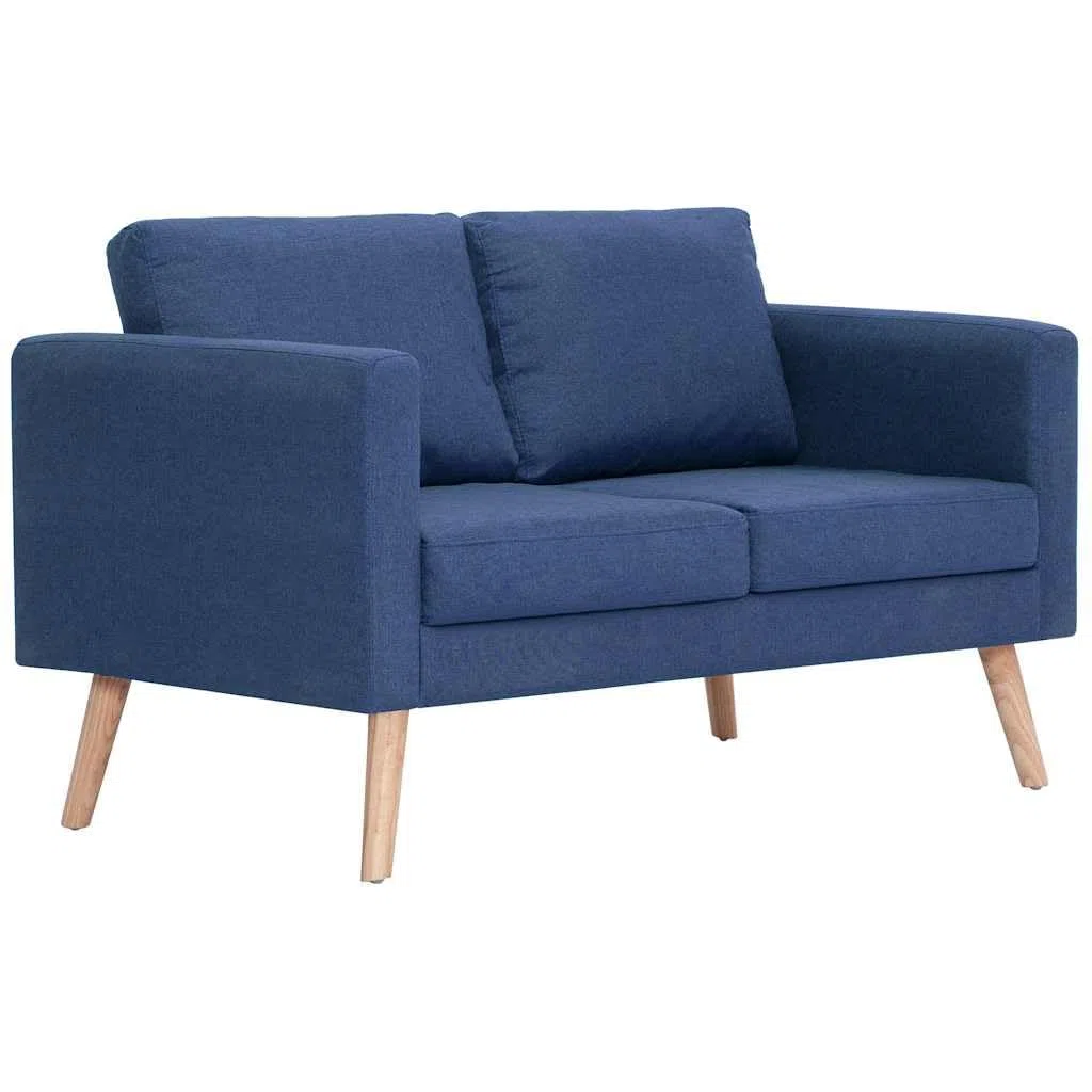 vidaXL Divano a 2 Posti Elegante Comodo Sofa Doppio per Casa per Ufficio Poltrona da Due Persone Arredo per Salotto Arredamento in Tessuto Blu