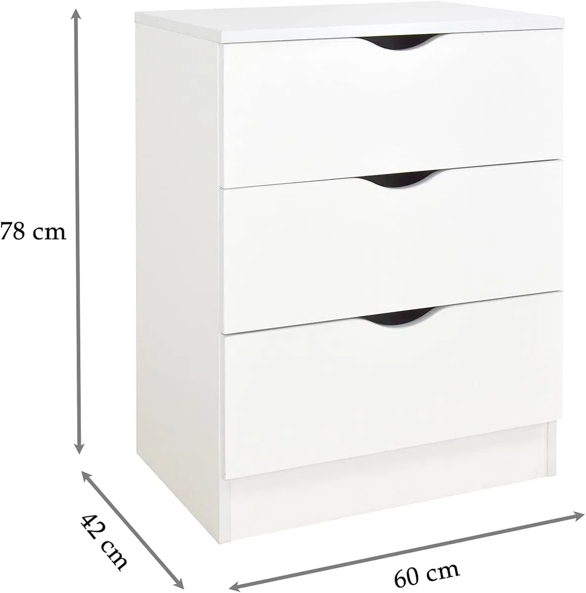 leomark cassettiera in legno 60 x 42 x 78 cm, comò con cassetti Roma, armadietto per camera da letto casa, scuola materna, asilo nido, stile scandinavo, mobiletto con stampa UV Dinosauri
