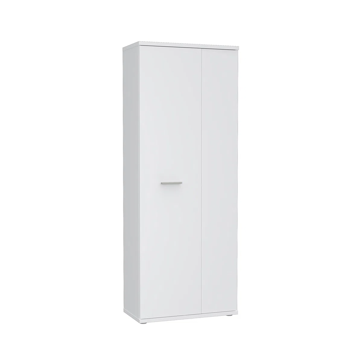 FORTE Net106 Armadio multifunzione a 2 ante, in legno derivato, bianco, 68,90 x 34,79 x 179,1 cm