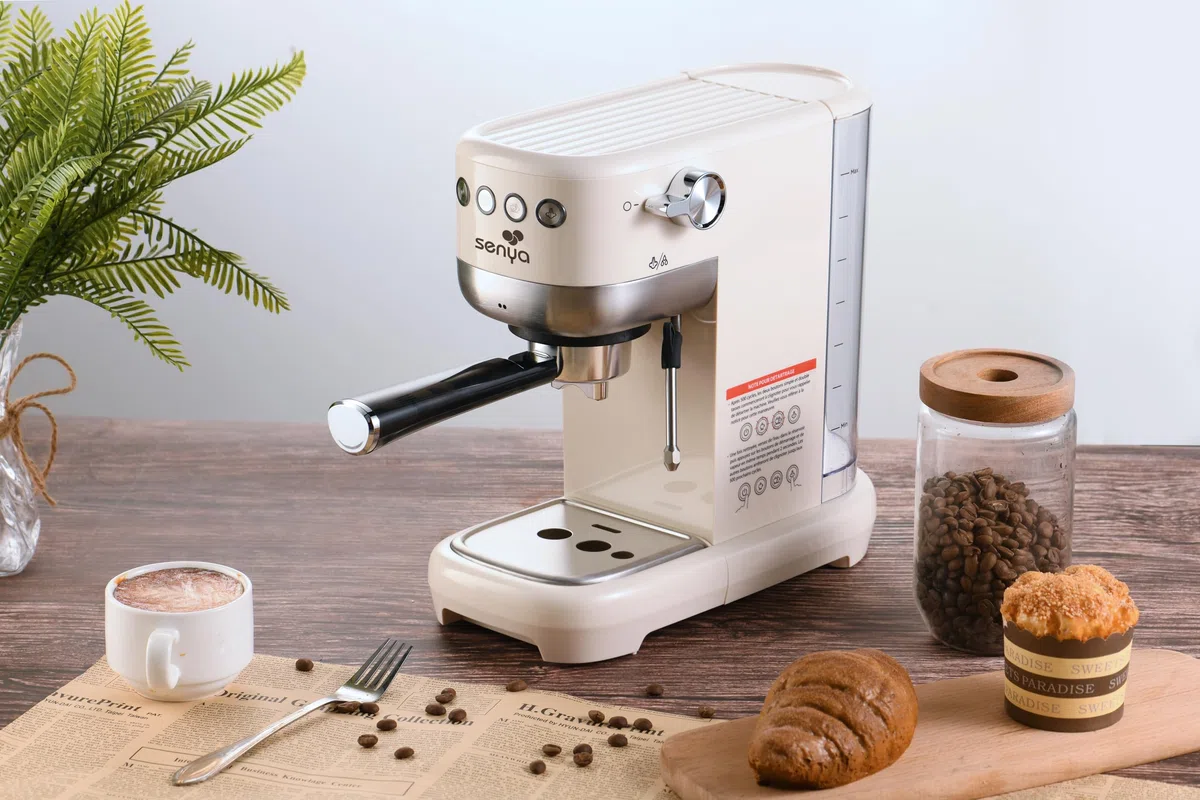 Senya Macchina da caffè Tasty Coffee Crema 20 Bar, Caffettiera Espresso e Cappuccino 1300W, Thermoblock, Montalatte, Spegnimento automatico, SYBF-CM006C