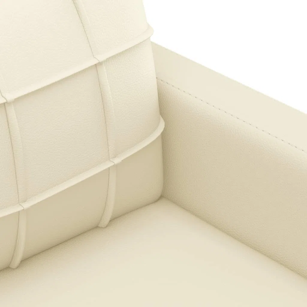 SECOLI Set di divani, 3 posti + 2 posti, 3-2 divani, per soggiorno, divano, lounge, in ecopelle, color crema