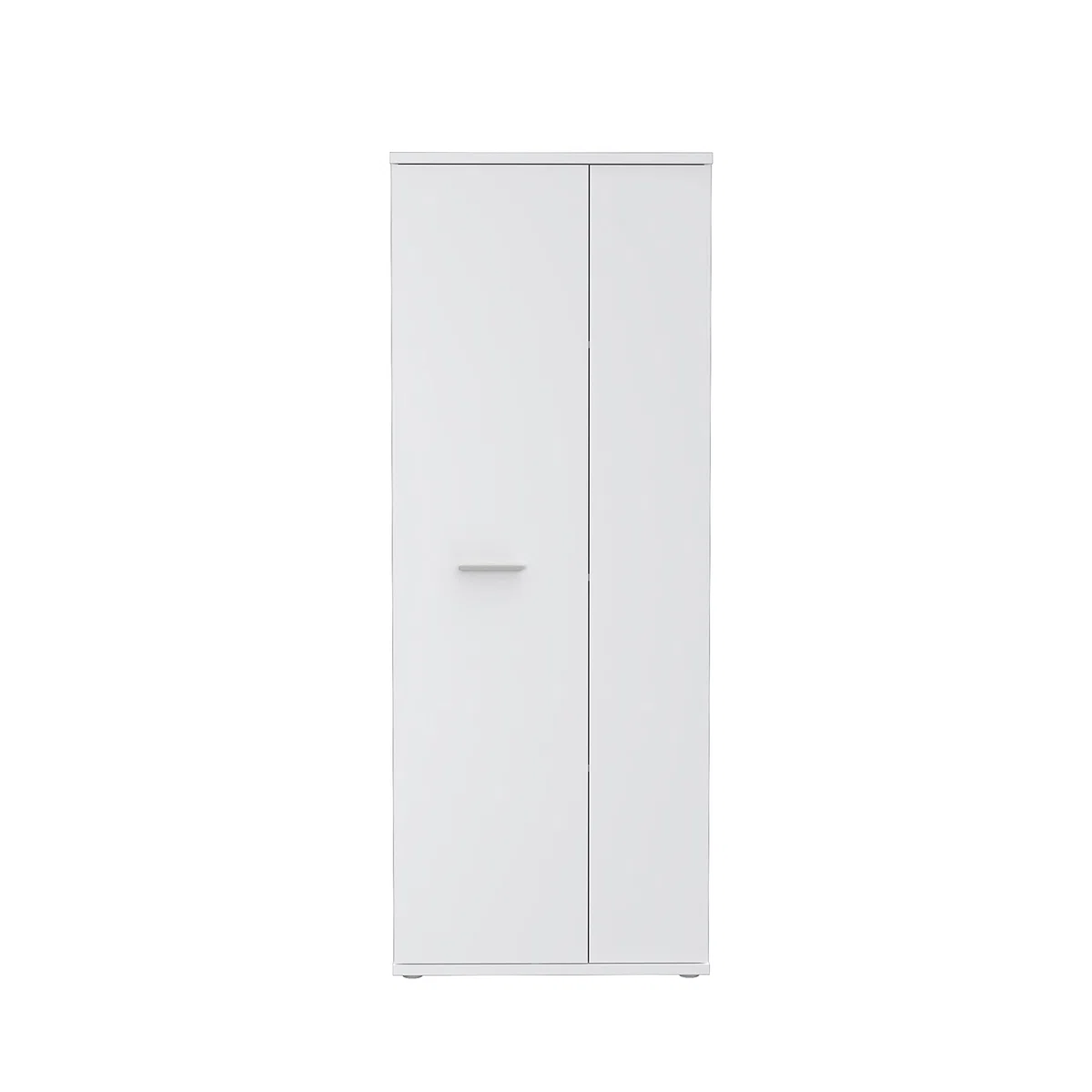 FORTE Net106 Armadio multifunzione a 2 ante, in legno derivato, bianco, 68,90 x 34,79 x 179,1 cm
