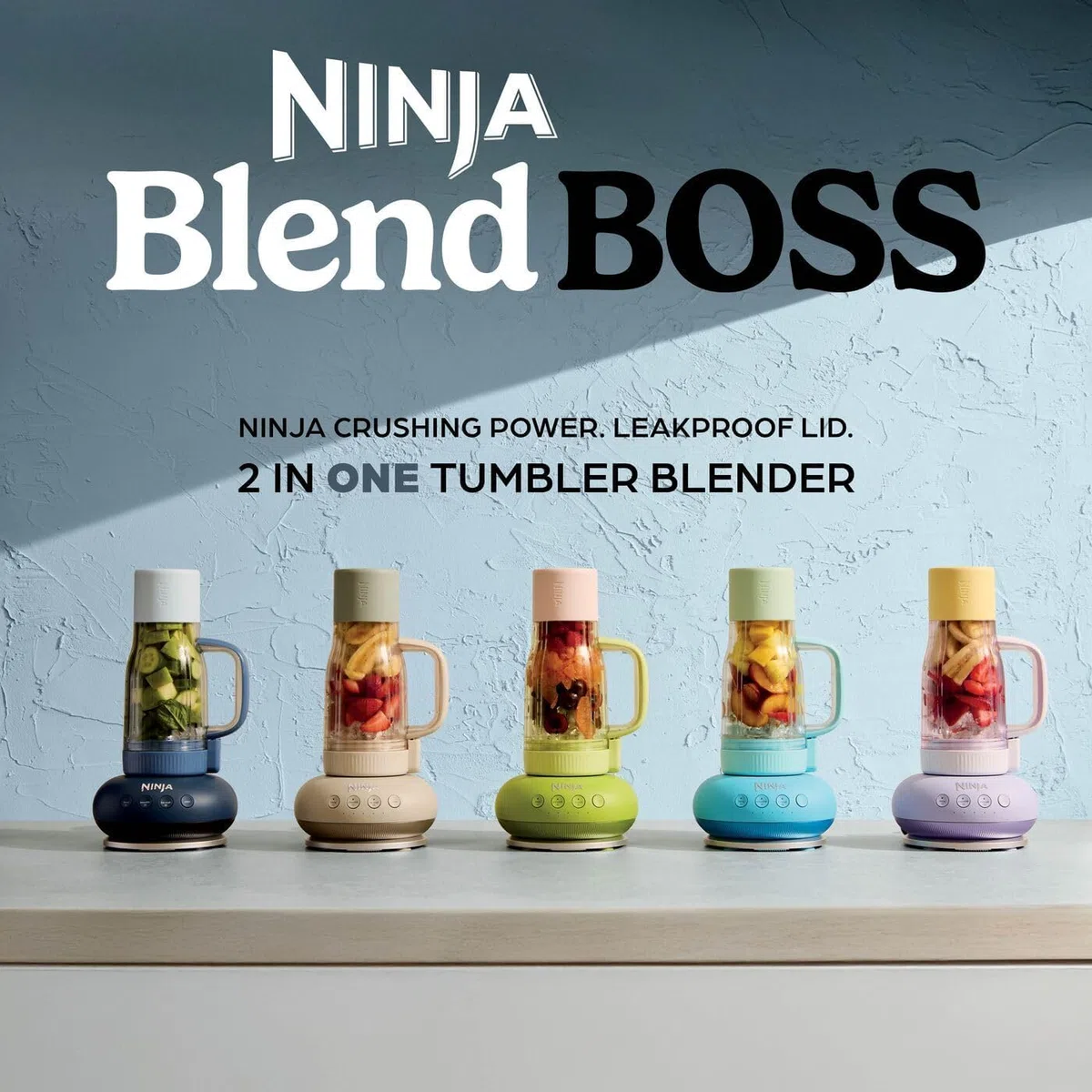 Ninja BlendBoss Blender con bicchiere portatile, frullatore personale con bicchiere da viaggio rimovibile, 3 modalità preimpostate automaticamente, Stone DB351UKST