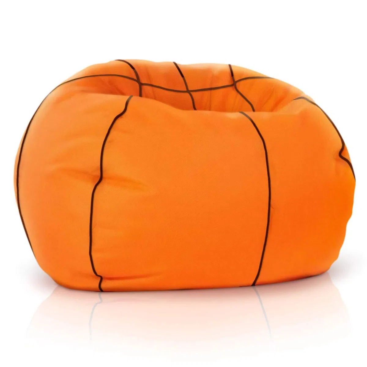 Green Bean© Basketball - Poltrona a sacco già riempita con 300 lt Perle EPS - bambini e adulti 110cm Cuscino gigante per sdraiarsi sedersi Sedia Lounge Poltrona per gaming Rivestimento Lavabile Bianco