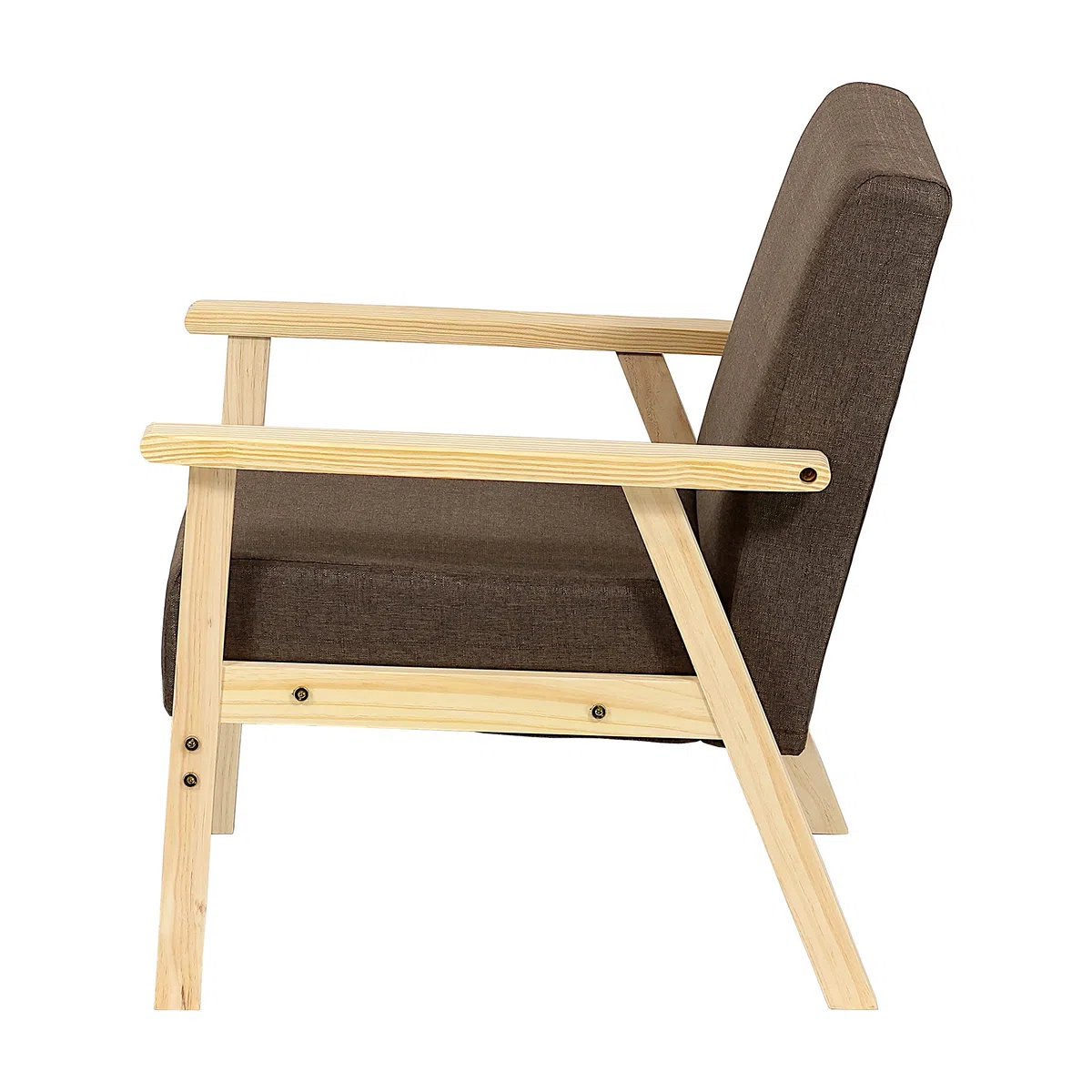 Totò Piccinni Poltrona WOOD con struttura in legno di abete naturale non trattata (Marrone, Poltrona)