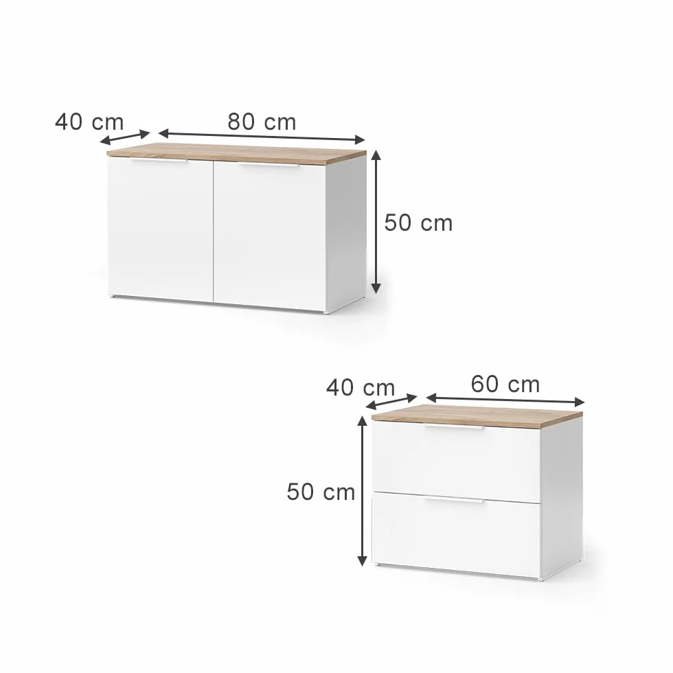 Vicco Parete attrezzata soggiorno Wido, Bianco/Sonoma, 3 parti, combinabile con altri elementi della serie Wido