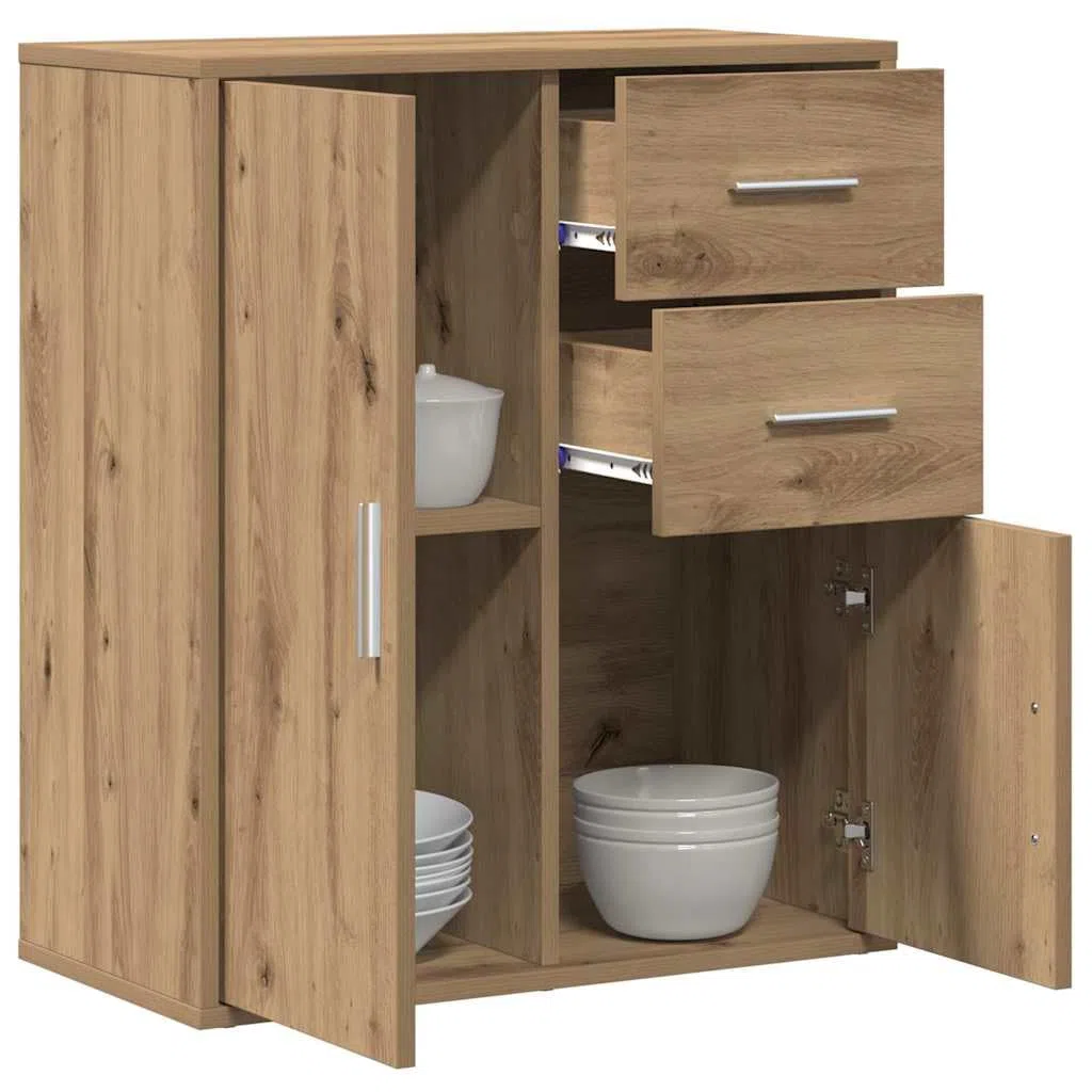Credenza Rovere Artigianale 60 x 31 x 70 cm Legno Multistrato Marrone,871416