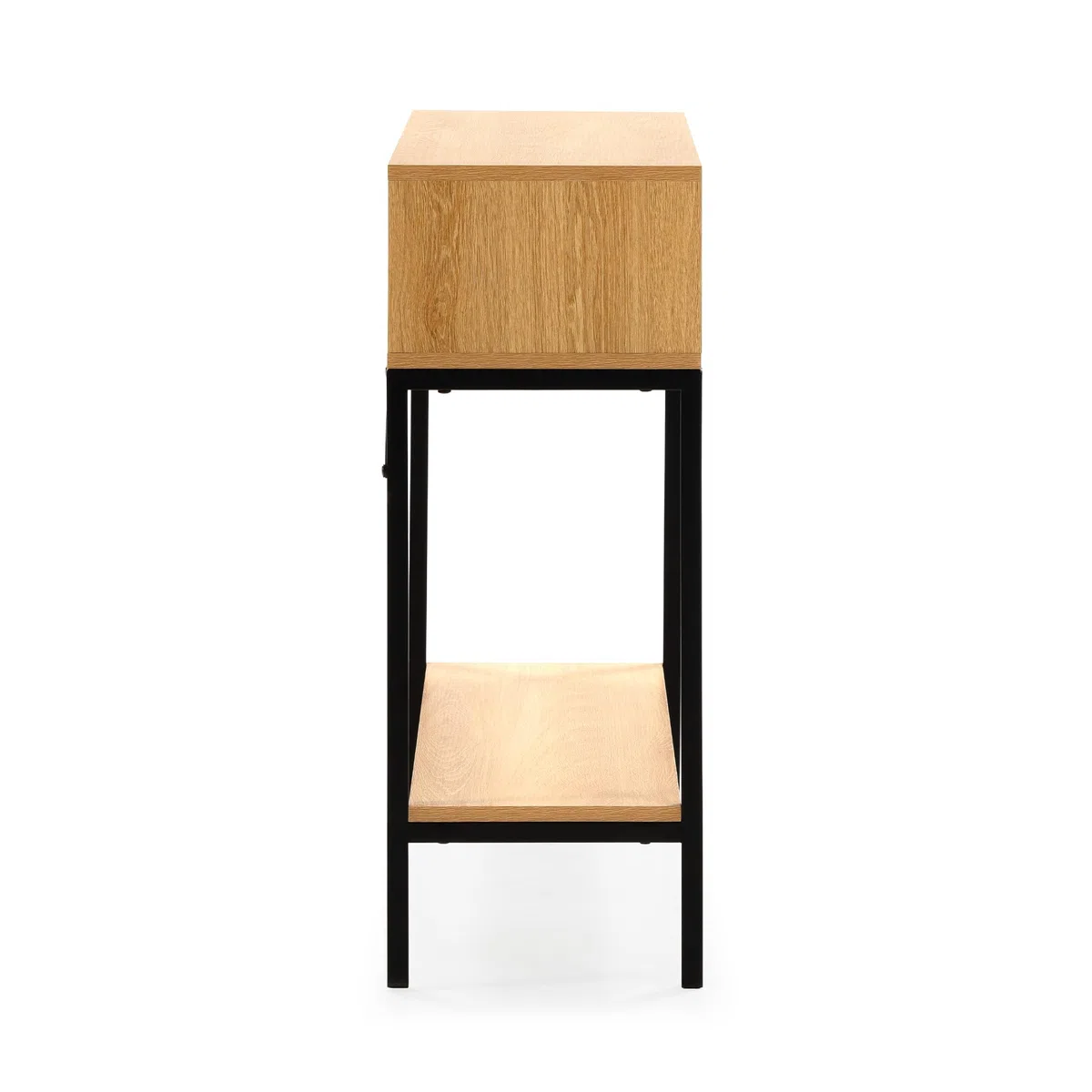 HOMN LIVING Consolle da ingresso Auri con 2 cassetti, colore rovere, 100 cm (larghezza) 30 cm (profondità) 80 cm (altezza)