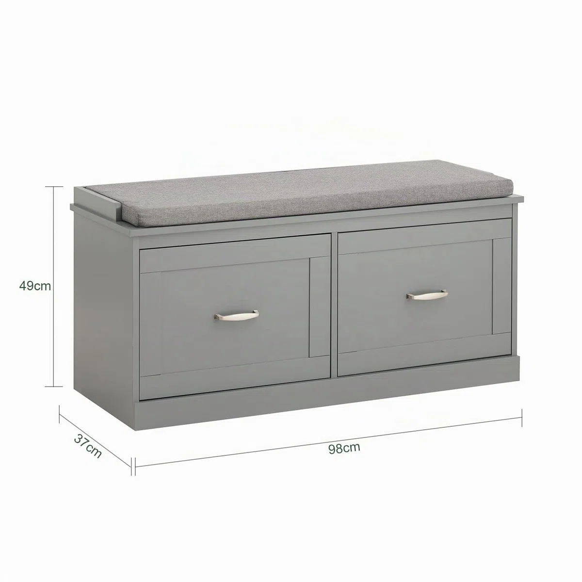 SoBuy Panca Scarpiera Ingresso con Seduta - Scarpiera Salvaspazio con Contenitore Interno e Ripiani Regolabili - Mobile Ingresso Panca Contenitore per Scarpe e Oggetti Fino 150kg 98x37x49cm FSR131-HG