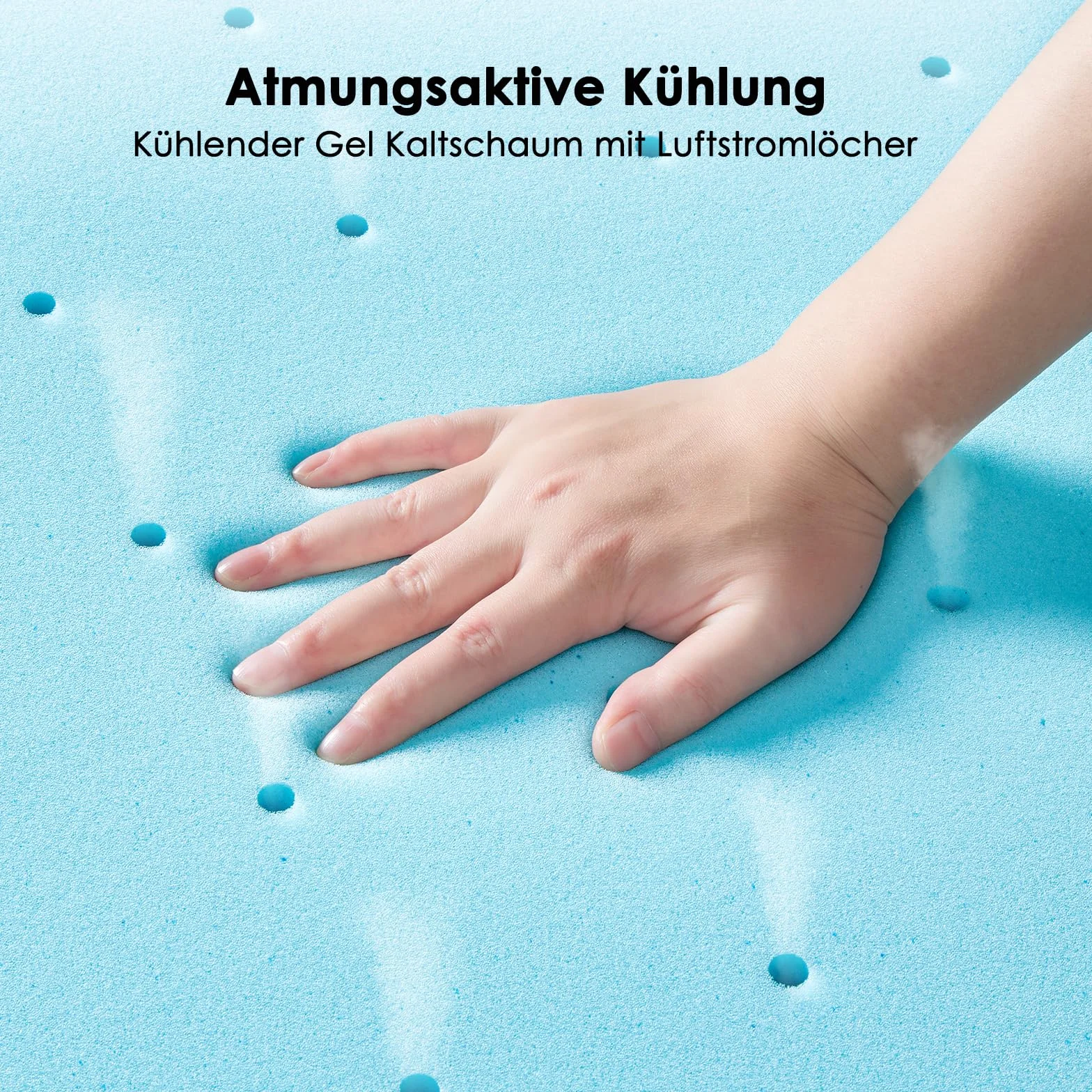 PERLECARE Coprimaterasso rigido da 140 x 200 cm – 7,5 cm di altezza H3 H4 di durezza con rivestimento molto ampio, certificato Öko-TEX in schiuma gel topper per letto a molle e divano letto