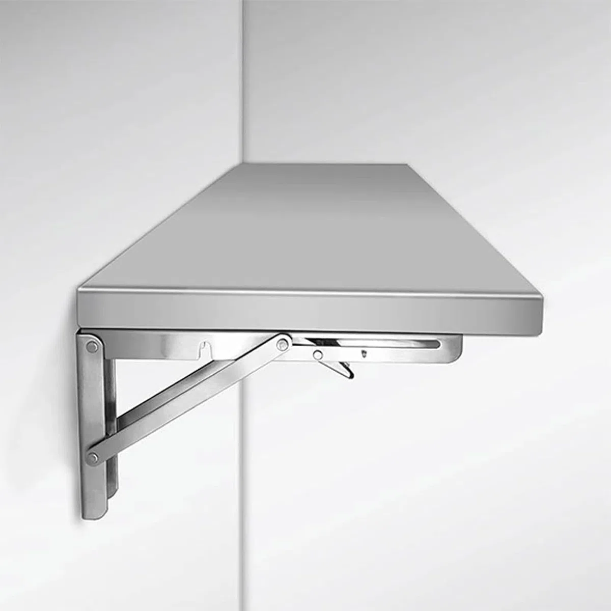Tavolo pieghevole da parete in acciaio inox 304, con supporto di 150 kg, spessore 0,8 mm (90 x 40 x 3 cm)