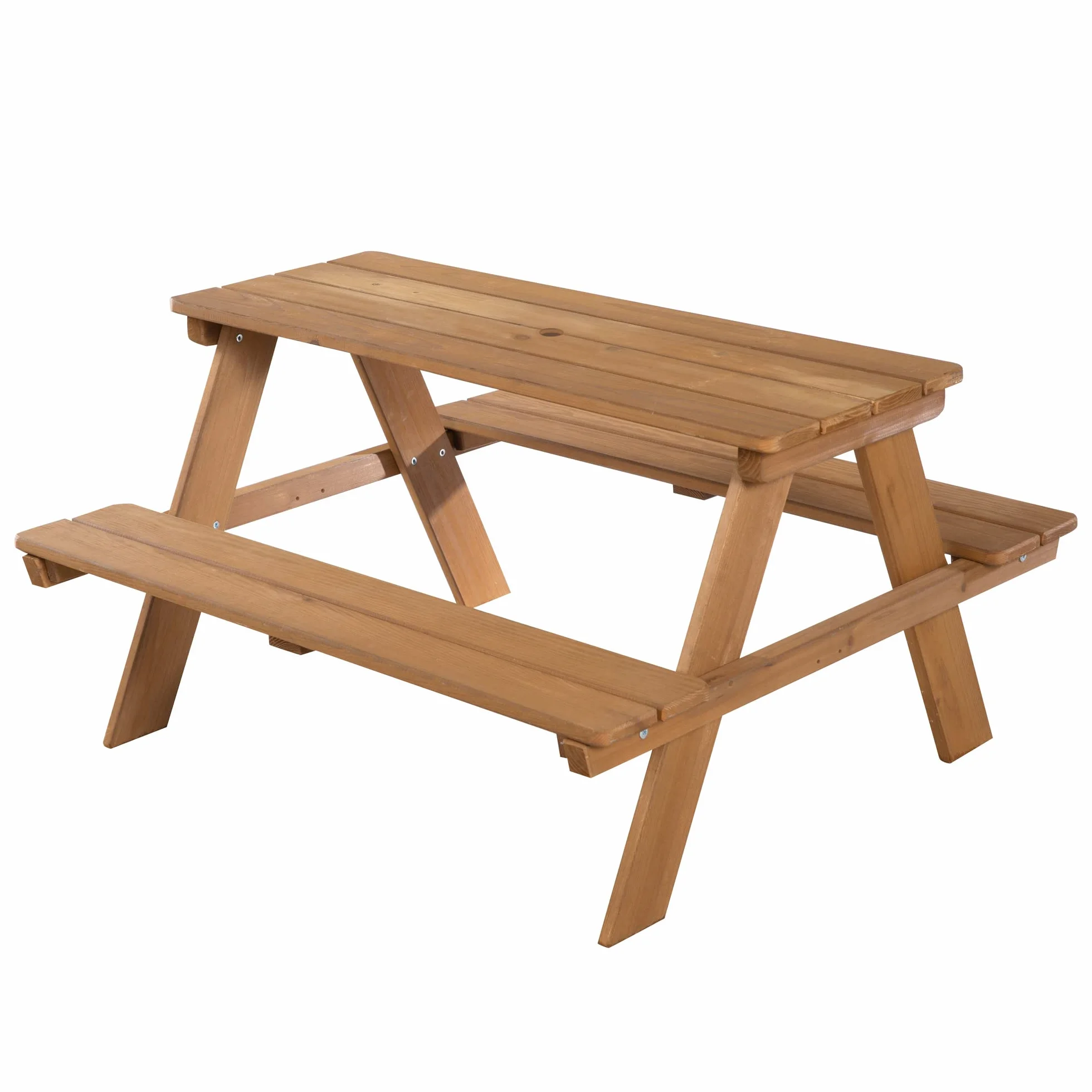 roba Panca con Tavolo per Bambini Picnic - da Esterno - per Giardino - Resistente alle Intemperie - 4 Posti - per Campeggio - Regalo Compleanno, Natale, Pasqua - Legno Massello – Marrone
