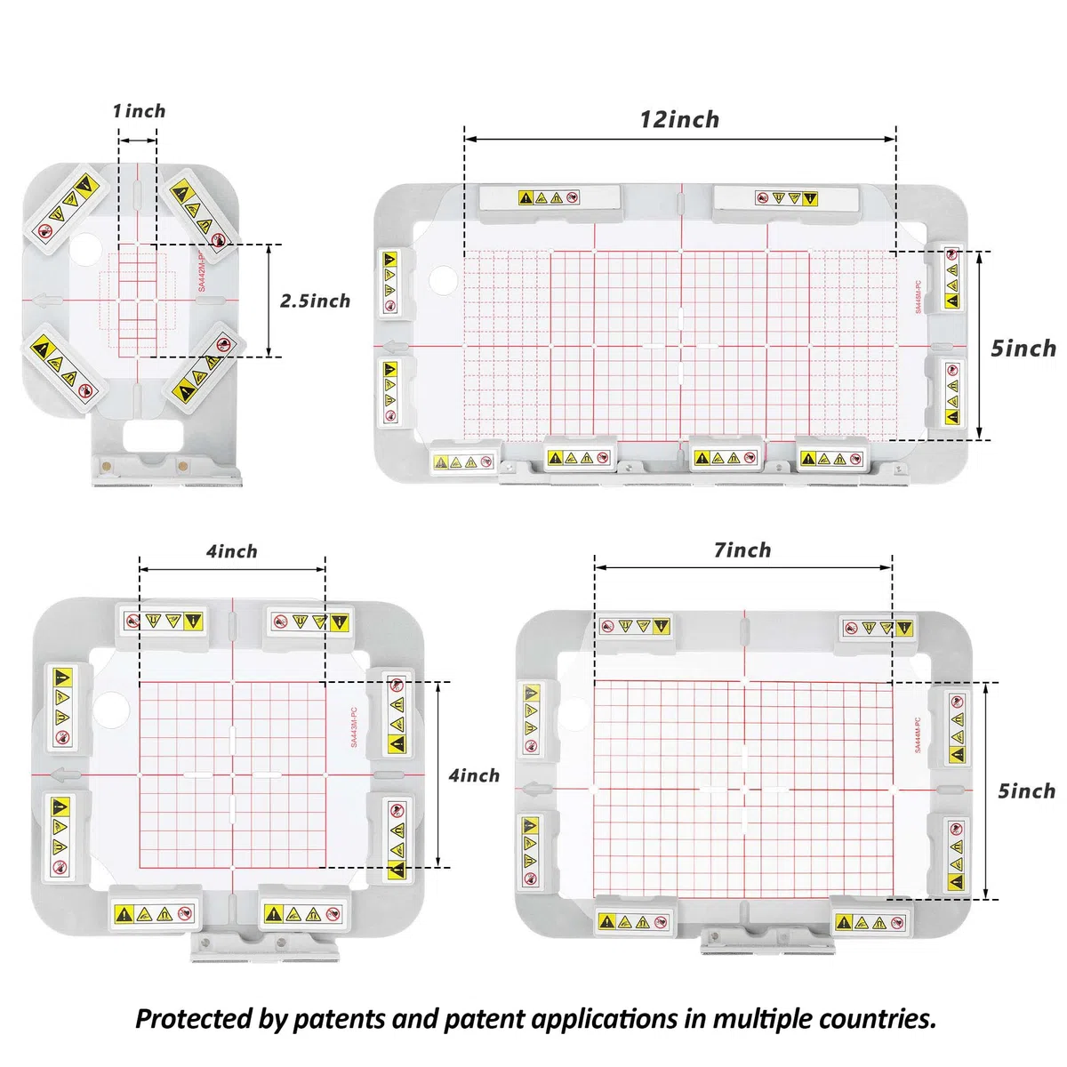 Sew Tech Cerchi magnetici da ricamo per macchine Brother PE900 PE800 SE1900 SE2000 PE770 NS1250E NS2750D NS2850D PE780D PE750D PE700 Innovis 1250 1200 (set 4 in 1 AMK)