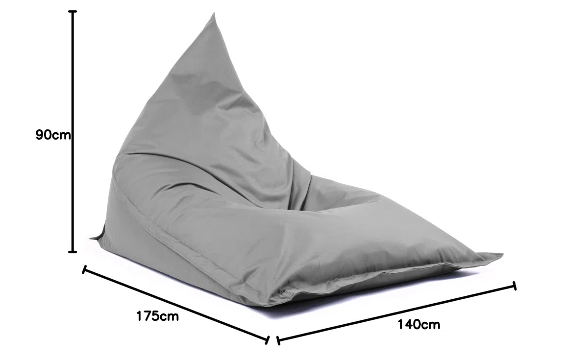 Avalon - Puff Poltrona Sacco da Esterno e Interno Gigante Shongo Deluxe Sfoderabile, Pouf Sacco Sartoriale, Bean Bag per Sedersi Impermeabile, Perfetto da Giardino, Made IT(140x175cm-Grigio)