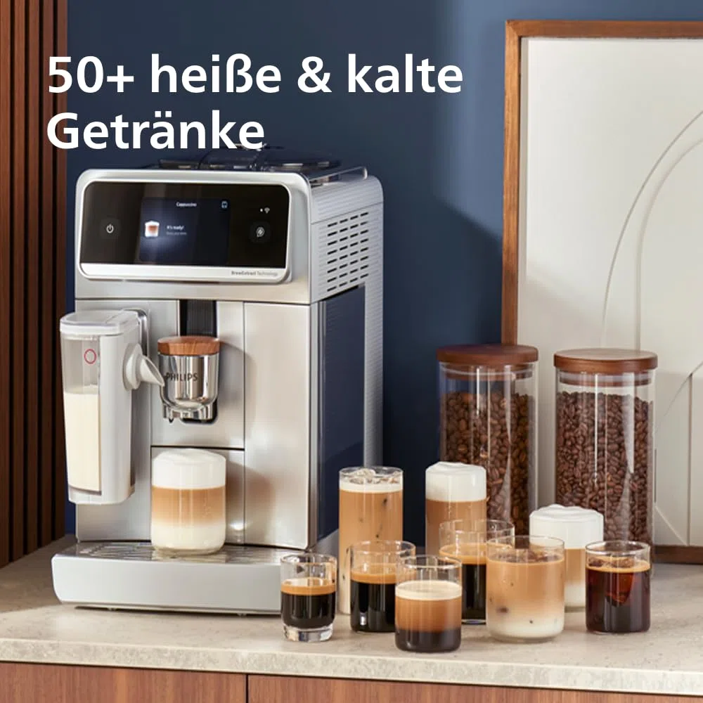 Philips Café Aromis 8000 Series Fully Automatic Espresso Machine - Café-Quality Flavor with BrewExtract, SilentBrew Technology, 50+ Drink Options, LatteGo Pro (EP8757/20)
