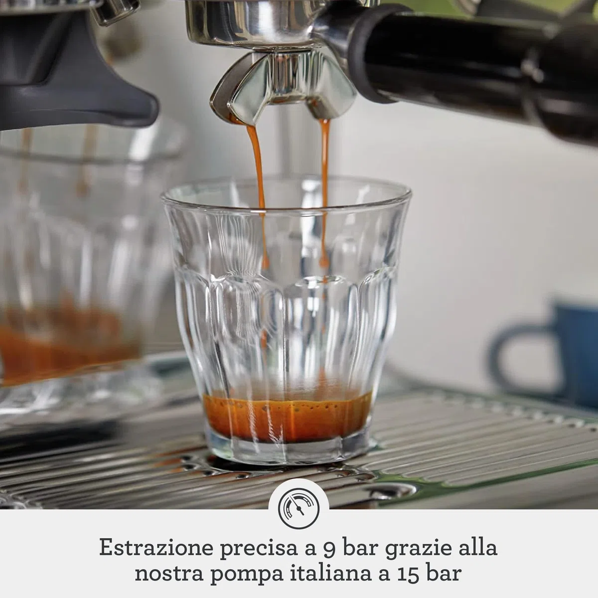 Sage - The Barista Express - Macchina Caffè Espresso con Cono Integrato, Pre-infusione a Bassa Pressione e Lancia Vapore Manuale per il Latte - Acciaio Inox Spazzolato, Lattiera 'Temp Control'
