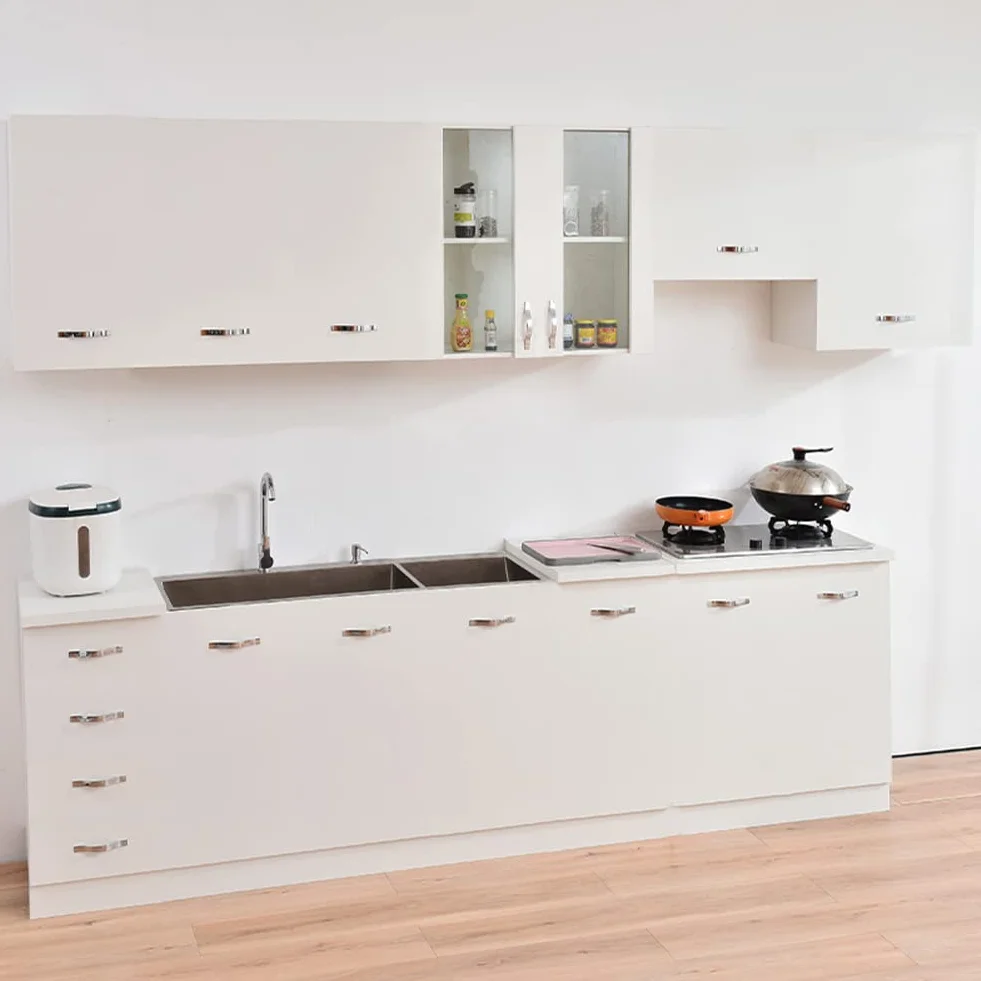 Shally Dogan Credenza, Pensile da Cucina con Vetro, Armadio Sospeso da Parete Vetrato in Legno Due Ante 1 Ripiano 2 Scomparti, Armadietto Spazioso Resistente, Dim. 80 x 32 x 72H cm (Bianco)