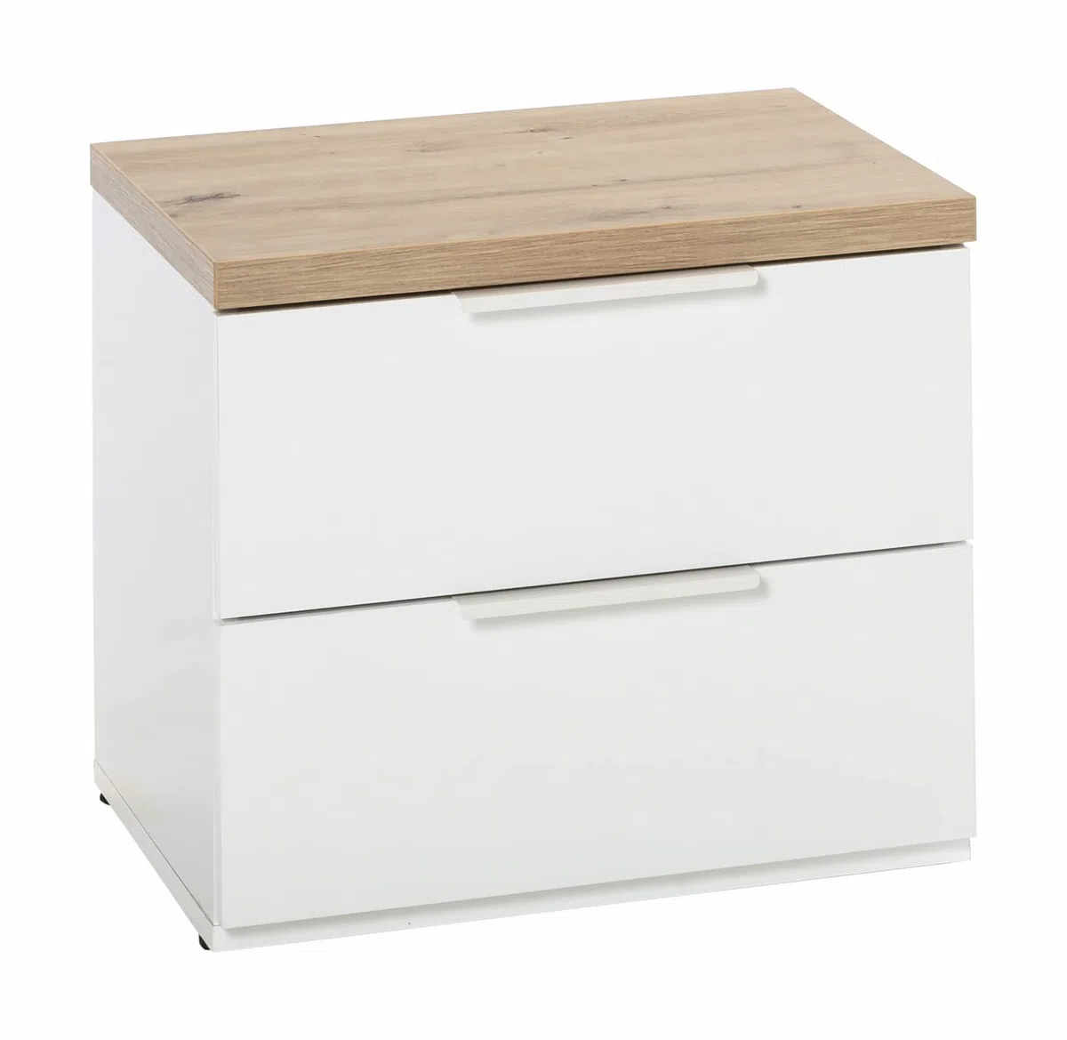 Composad | Camera da Letto Completa della Linea MUNDI, Set di 6 Mobili, Letto Matrimoniale, Armadio, Comodini, Cassettiera, Comò, Colore Rovere Mielato e Bianco Laccato, Made in Italy