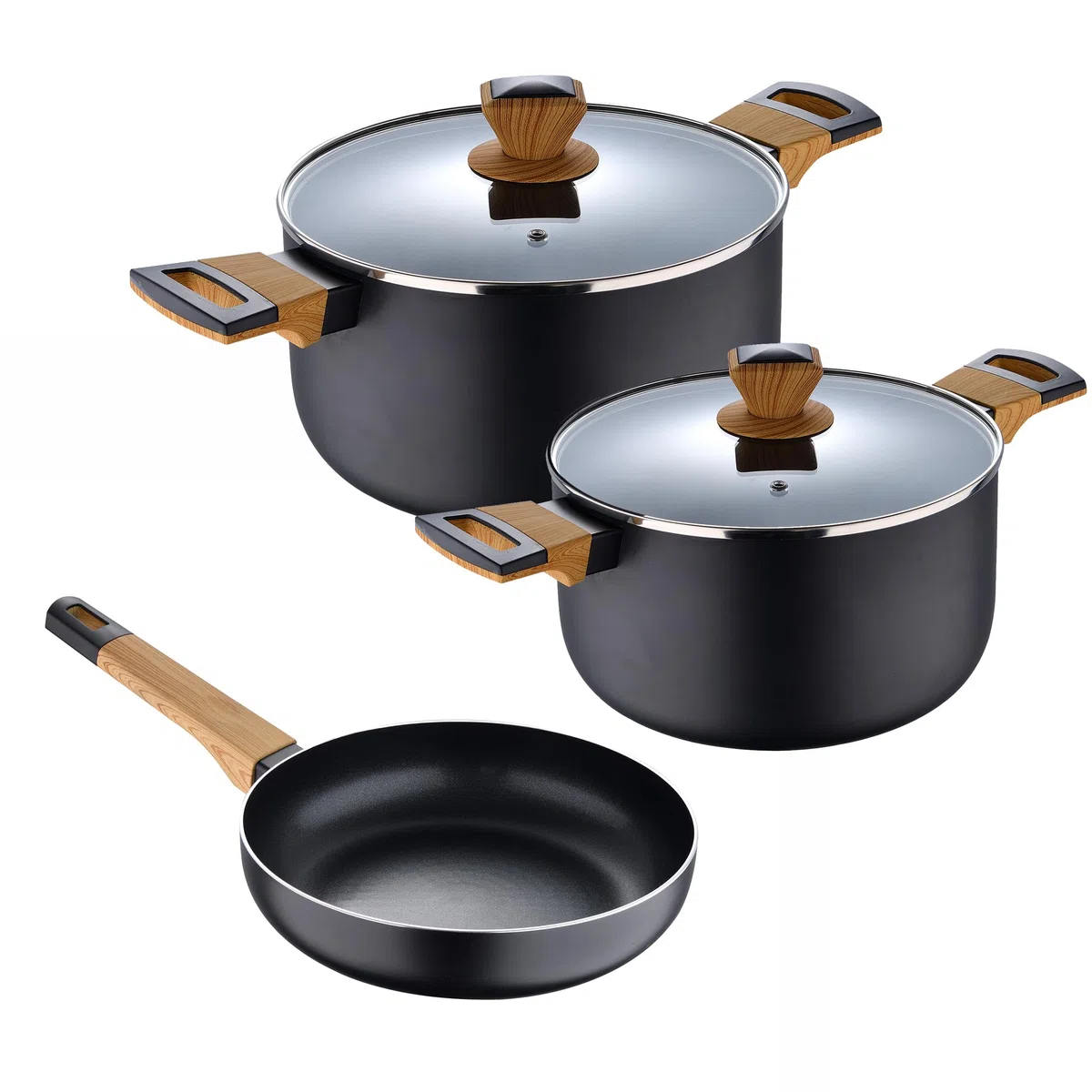 BERGNER Batteria di pentole 5pz in alluminio per induzione linea Earth Black - Testata e approvata da Gianfranco Vissani