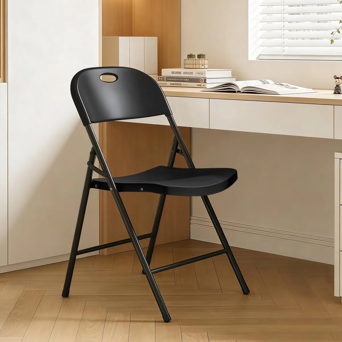 Set di 6 Sedie Pieghevoli – Sedie Pieghevoli Stabili con Schienale Alto, Struttura in Metallo Resistente, Adatte per Casa, Ufficio e Sala da Pranzo