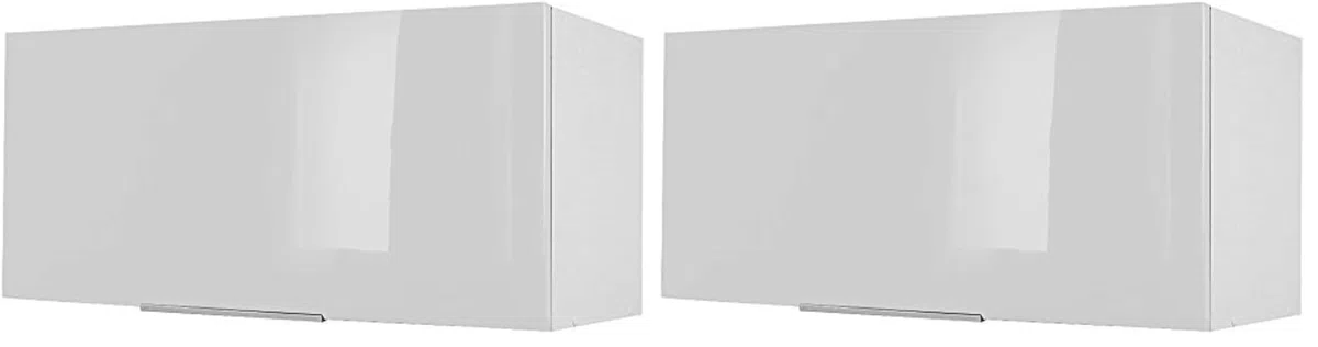 BERLIOZ CREATIONS Mobile alto da cucina sopra cappa, Altro, bianco brillante, 80 x 34 x 35 cm (Confezione da 2)