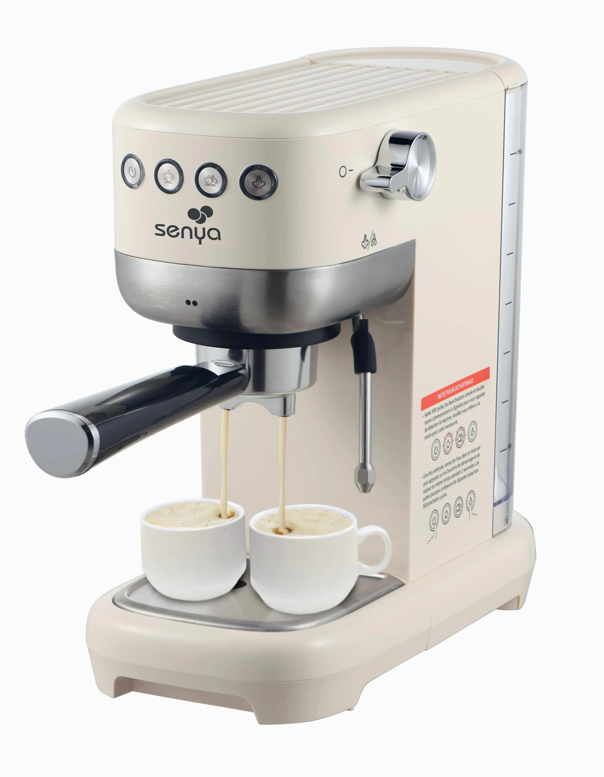 Senya Macchina da caffè Tasty Coffee Crema 20 Bar, Caffettiera Espresso e Cappuccino 1300W, Thermoblock, Montalatte, Spegnimento automatico, SYBF-CM006C