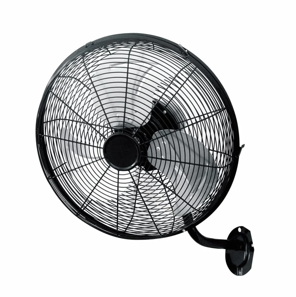 Ventilatore da parete Reef 120w Nero/argento 50d 3 velocità regolabile e oscillante