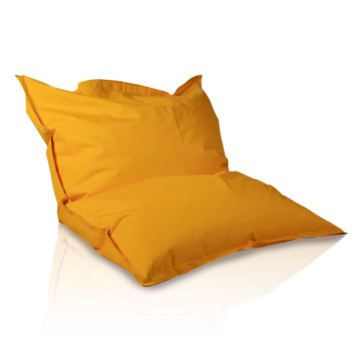 Bepouf - Pouf a Sacco, Cuscino Morbido in Poliestere con Imbottitura in Palline di Polistirolo, Poltrona a Sacco Adatta per Camera, Salotto e Esterni - Dimensione Grande 180x140, Colore Giallo