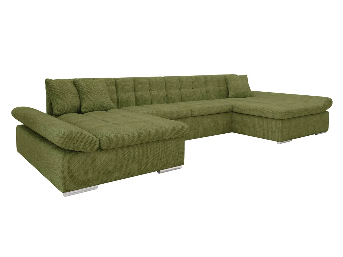 Mirjan24 Divano angolare Alia con braccioli regolabili, 2 cassette da letto e funzione sleep, divano ad angolo a forma di U dal produttore, divano e paesaggio residenziale (Flow 12)