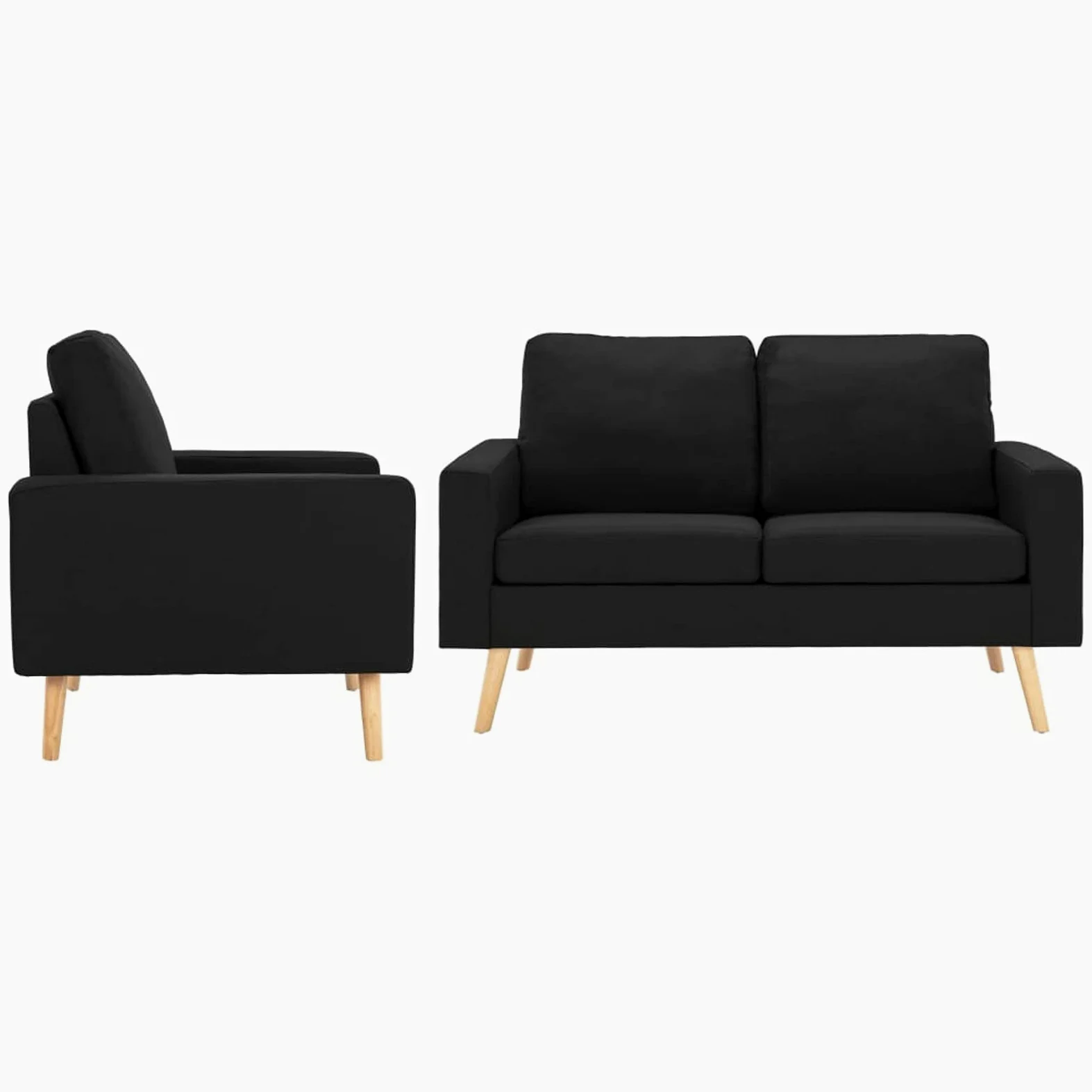 Set Divani 2 pz in Tessuto Nero