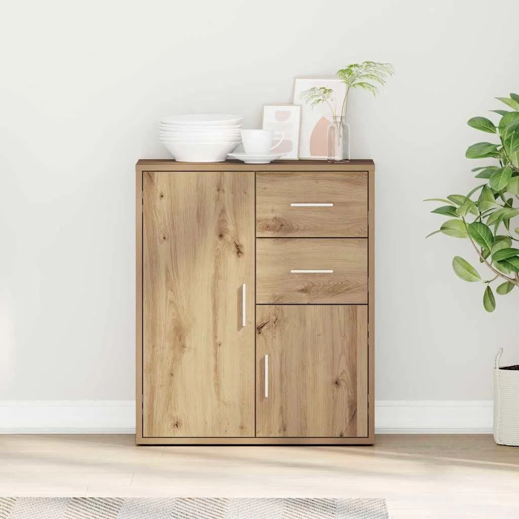 Credenza Rovere Artigianale 60 x 31 x 70 cm Legno Multistrato Marrone,871416