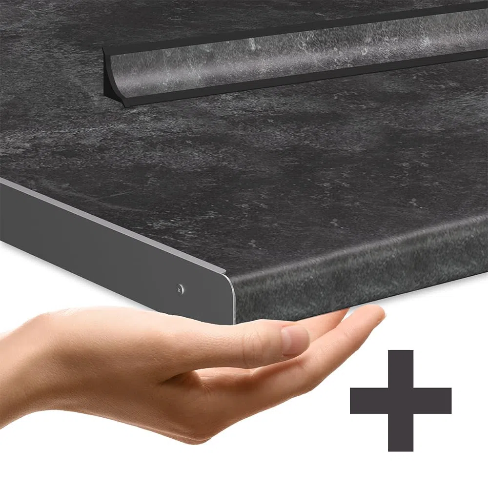 Vicco Mobile da cucina R-Line, Calce nera/antracite, 200 cm PL Antracite, adatto per l'espansione individuale con moduli aggiuntivi