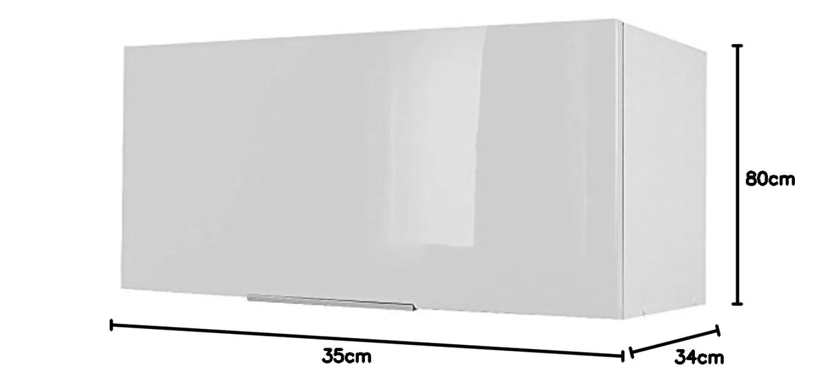 BERLIOZ CREATIONS Mobile alto da cucina sopra cappa, Altro, bianco brillante, 80 x 34 x 35 cm (Confezione da 2)