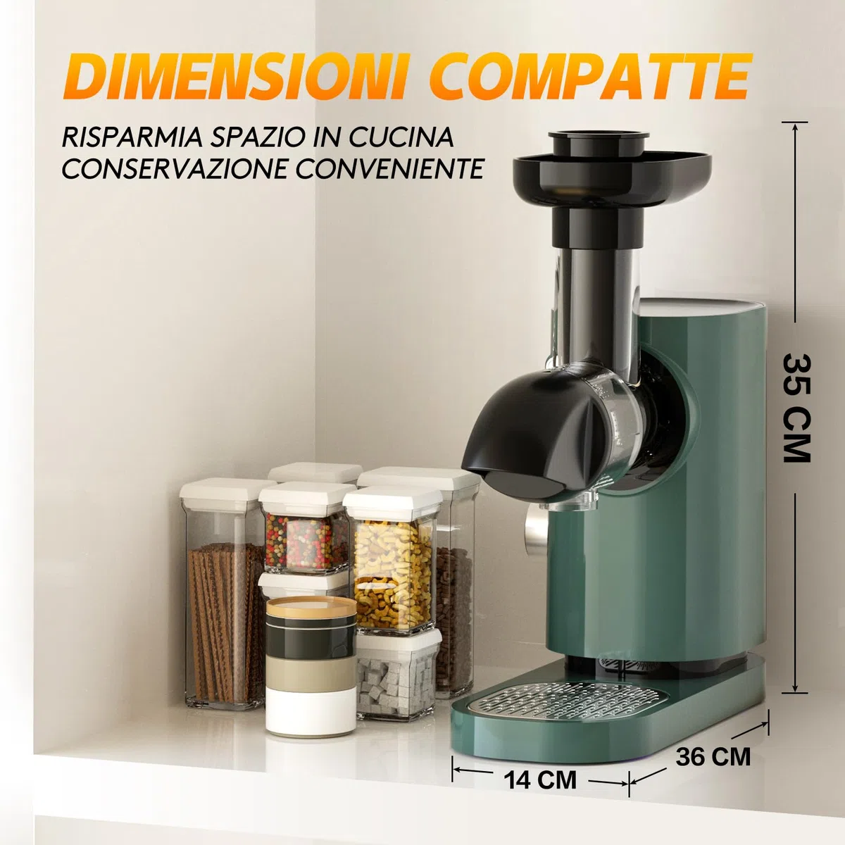 Aobosi Estrattore Frutta e Verdura, Estrattore di Succo a Freddo con Motore Silenzioso e Funzione Inversa, senza BPA & Facile da Pulire & Spazzola（150 Watt/Verde）