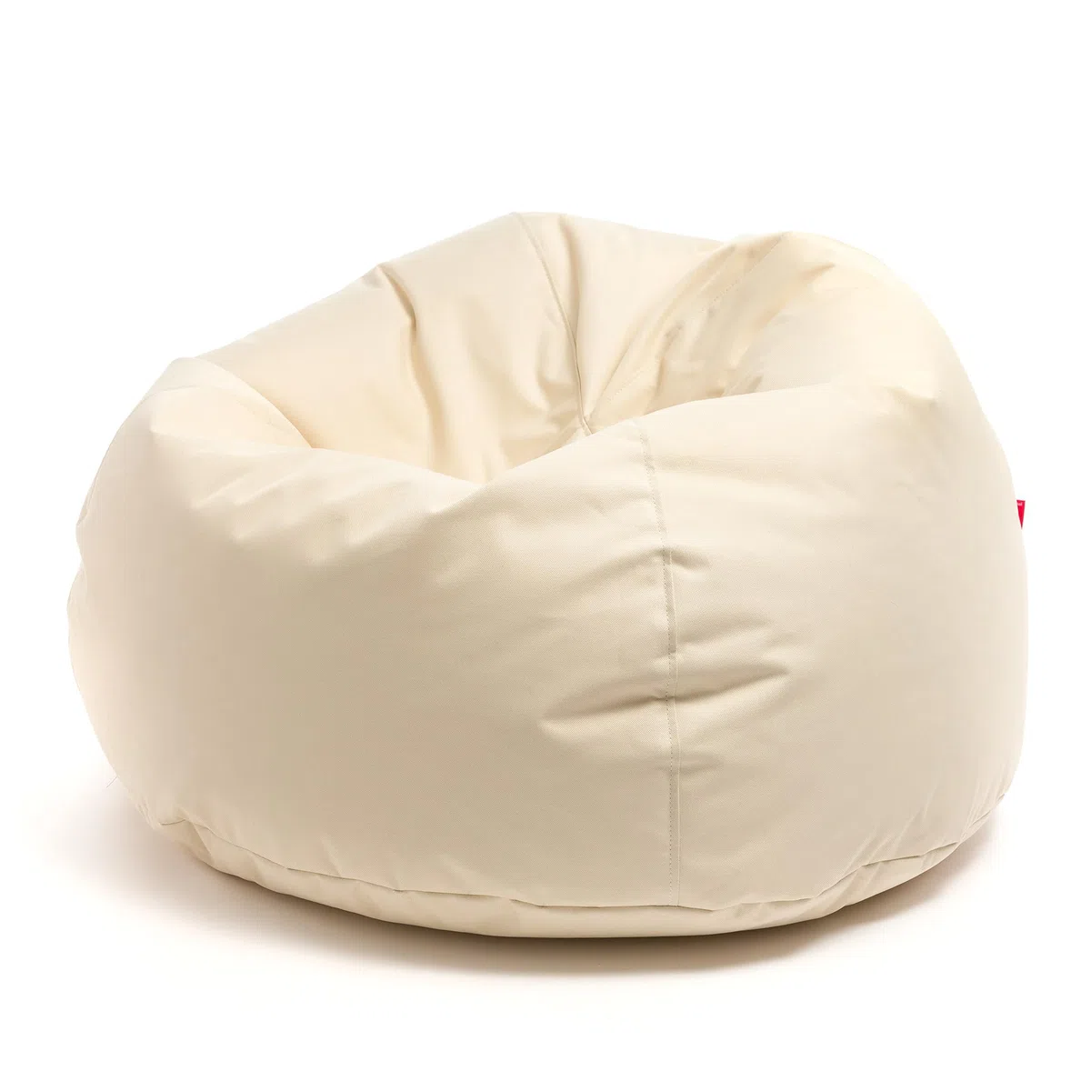 Ecopuf - Pouf Poltrona Sacco Crema Taglia L - Puffo Per Sedersi da Esterno e Interno - Puff in Tessuto Antistrappo Impermeabile - Imbottitura in Palline di Polistirolo - Dim 95x65 cm