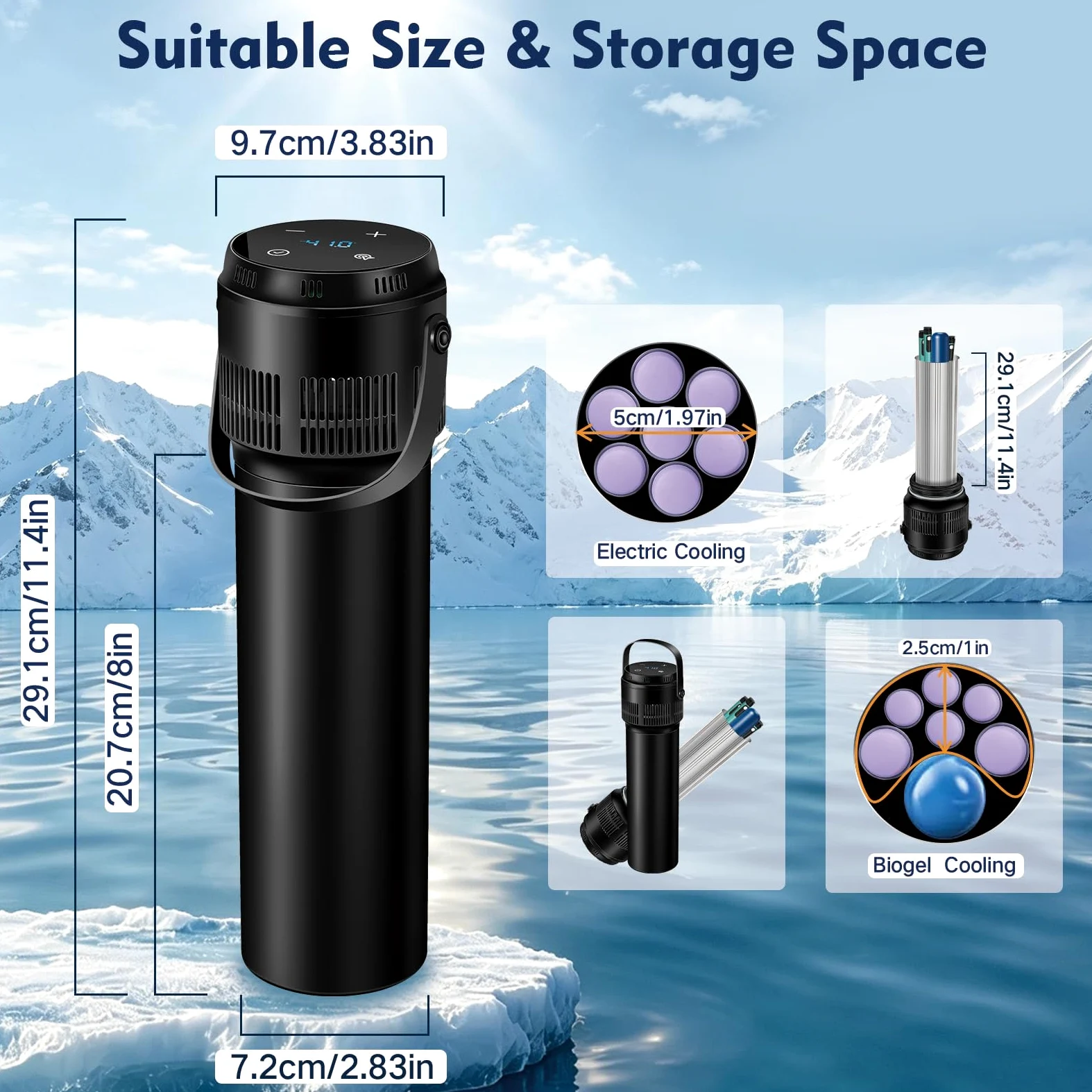 Sendowtek Porta Insulina Termico da Viaggio, 2-20℃ Borsa Termica Insulina con Temp-Display Caricatore USB e Refrigeratore Biogel, Portatile Borsa Termica Medicinali per Viaggio Aereo Diabetici